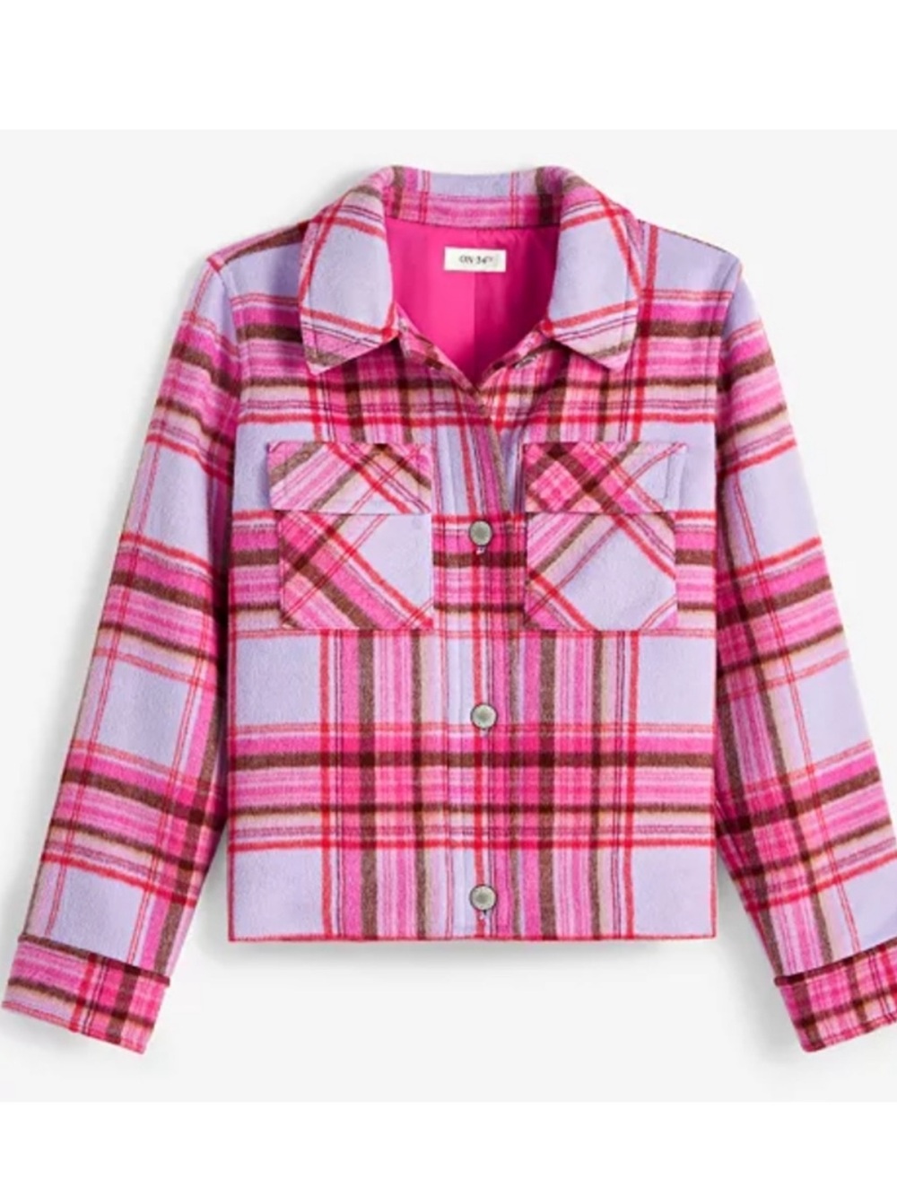 On 34th plaid jacket/shirt